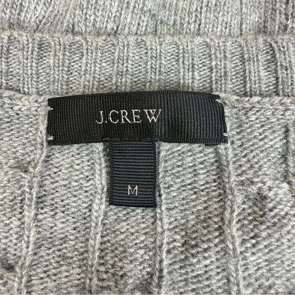 J.CREW Gray Cable Knit V-Neck  Career Casual Wool Blend Sweater Women’s Size M - Picture 8 of 11